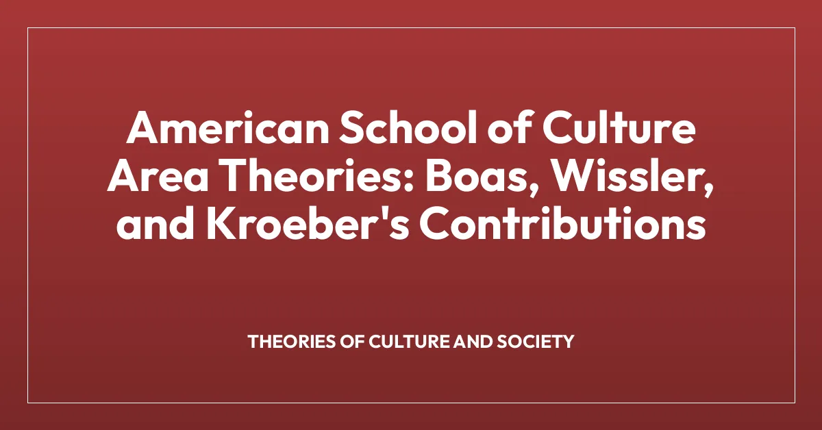 American School of Culture Area Theories: Boas, Wissler, and Kroeber’s Contributions