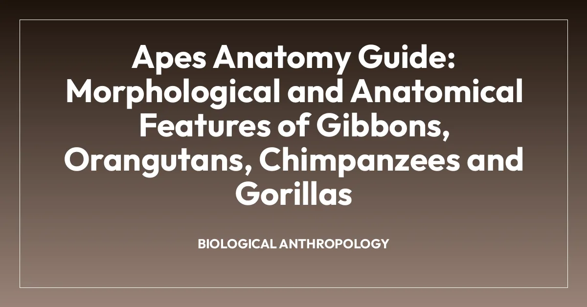 Apes Anatomy Guide: Morphological and Anatomical Features of Gibbons, Orangutans, Chimpanzees and Gorillas