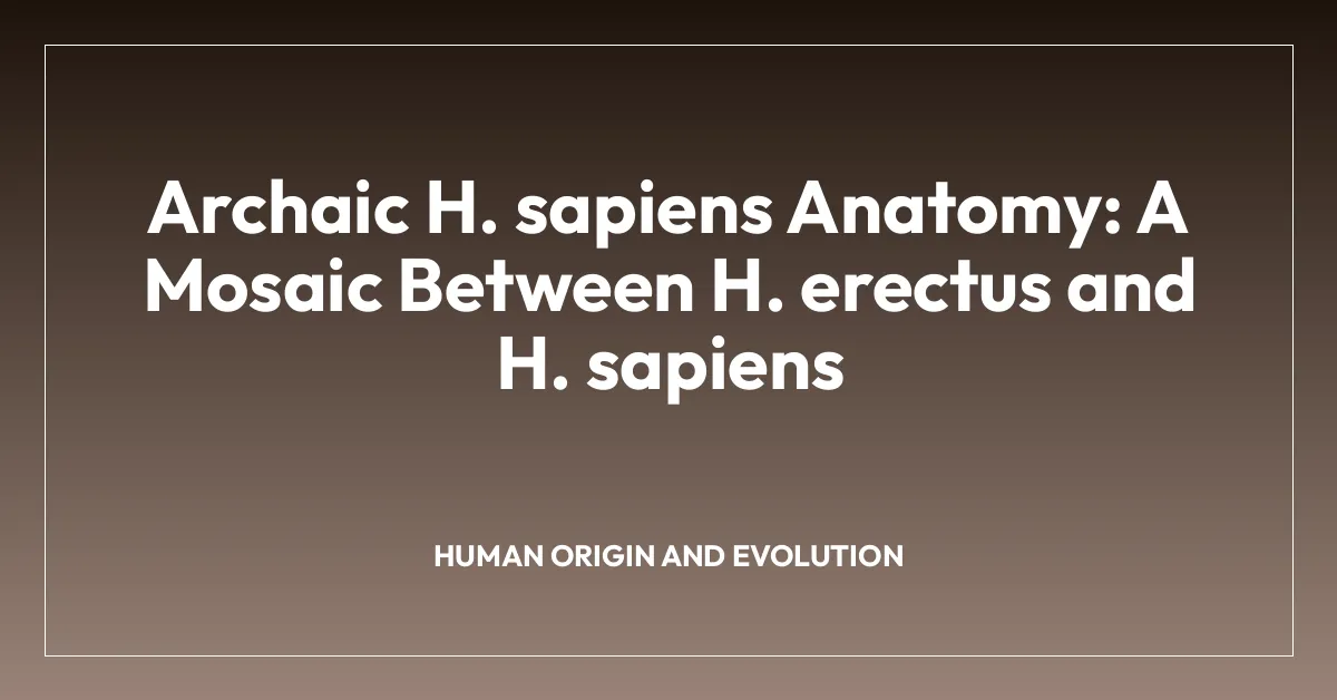 Archaic H. sapiens Anatomy: A Mosaic Between H. erectus and H. sapiens