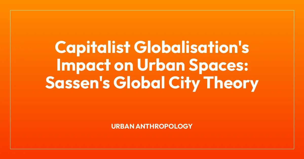 Capitalist Globalisation’s Impact on Urban Spaces: Sassen’s Global City Theory