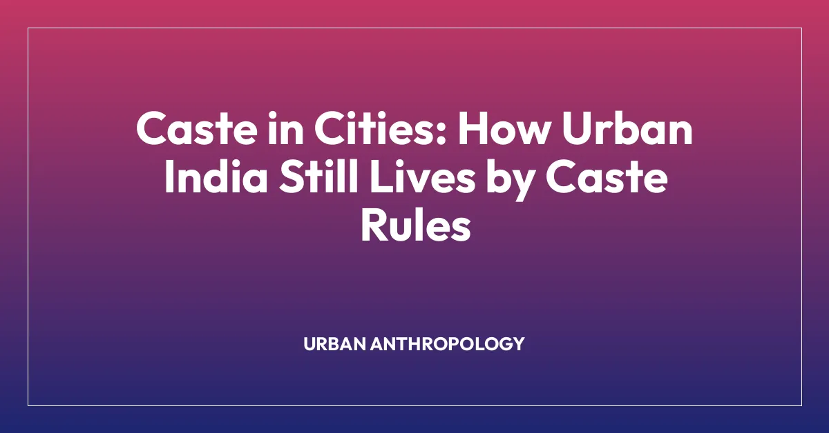 Caste in Cities: How Urban India Still Lives by Caste Rules