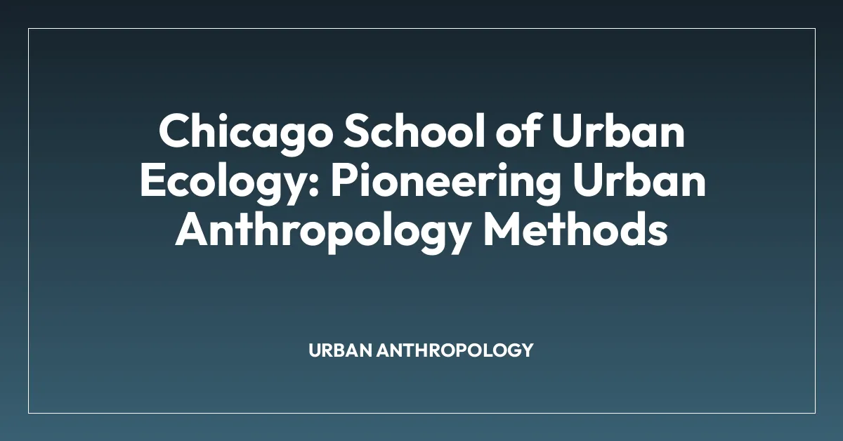 Chicago School of Urban Ecology: Pioneering Urban Anthropology Methods