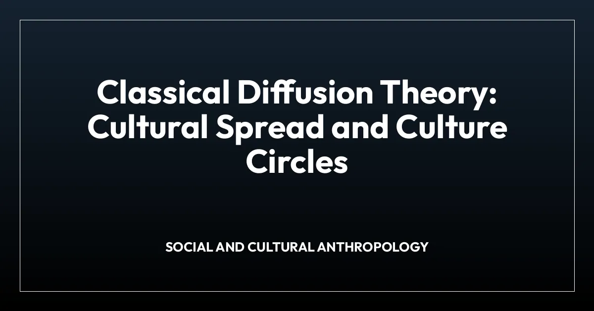 Classical Diffusion Theory: Cultural Spread and Culture Circles