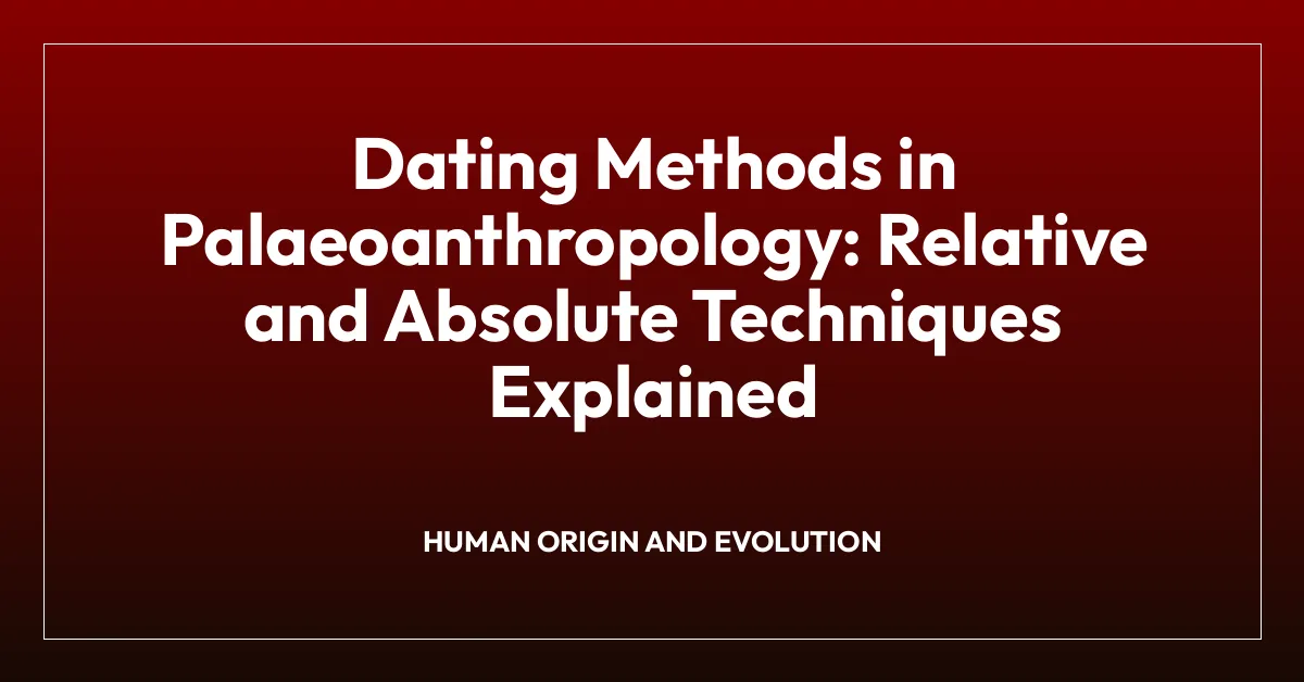 Dating Methods in Palaeoanthropology: Relative and Absolute Techniques Explained