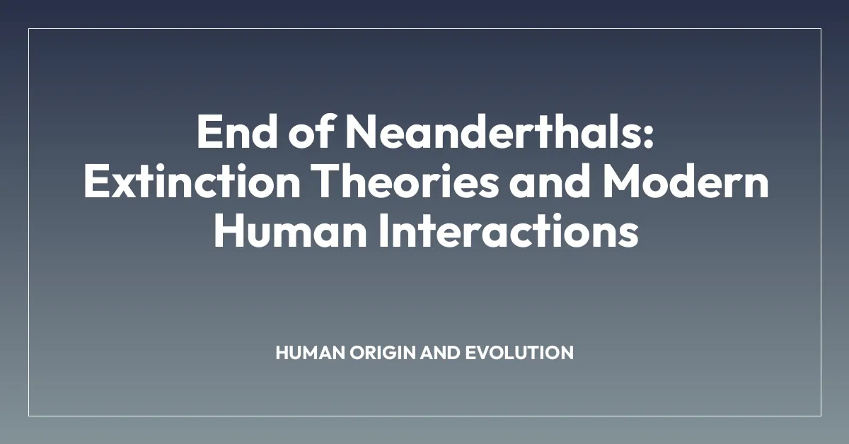 End of Neanderthals: Extinction Theories and Modern Human Interactions