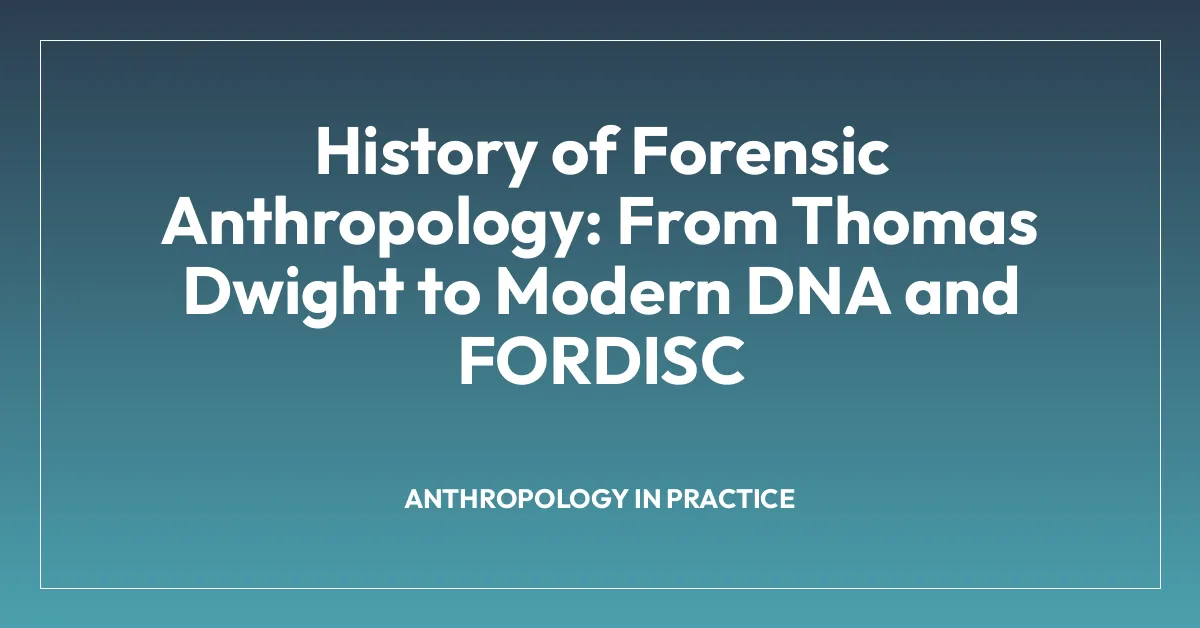 History of Forensic Anthropology: From Thomas Dwight to Modern DNA and FORDISC