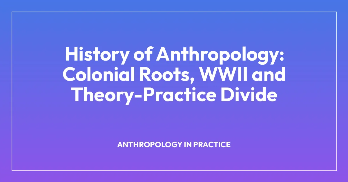 History of Anthropology: Colonial Roots, WWII and Theory-Practice Divide