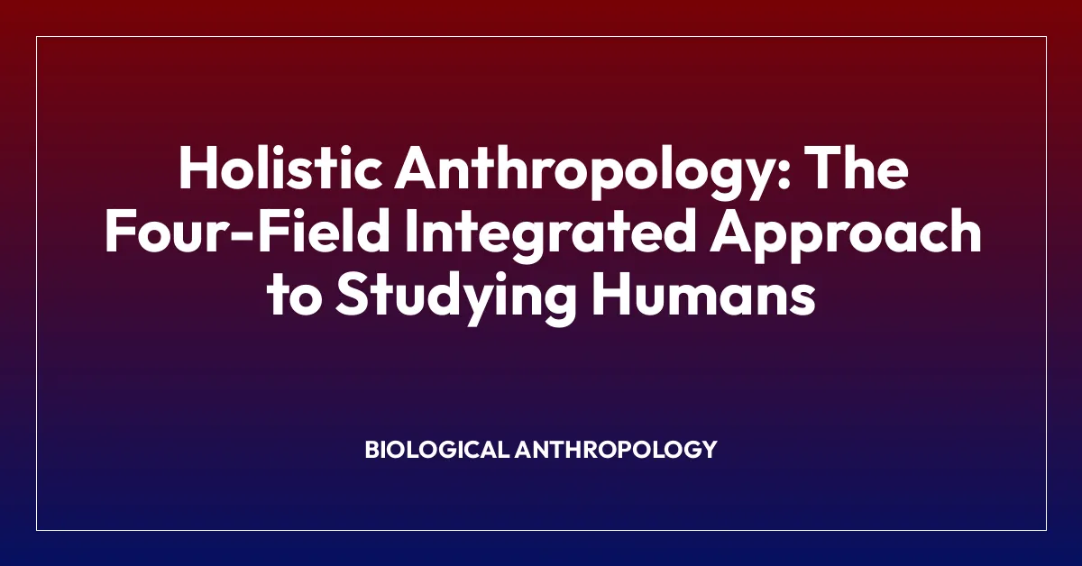 Holistic Anthropology: The Four-Field Integrated Approach to Studying Humans