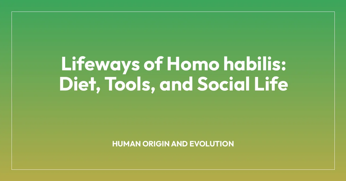 Lifeways of Homo habilis: Diet, Tools, and Social Life