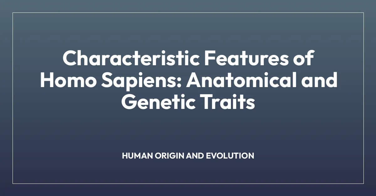 Characteristic Features of Homo Sapiens: Anatomical and Genetic Traits