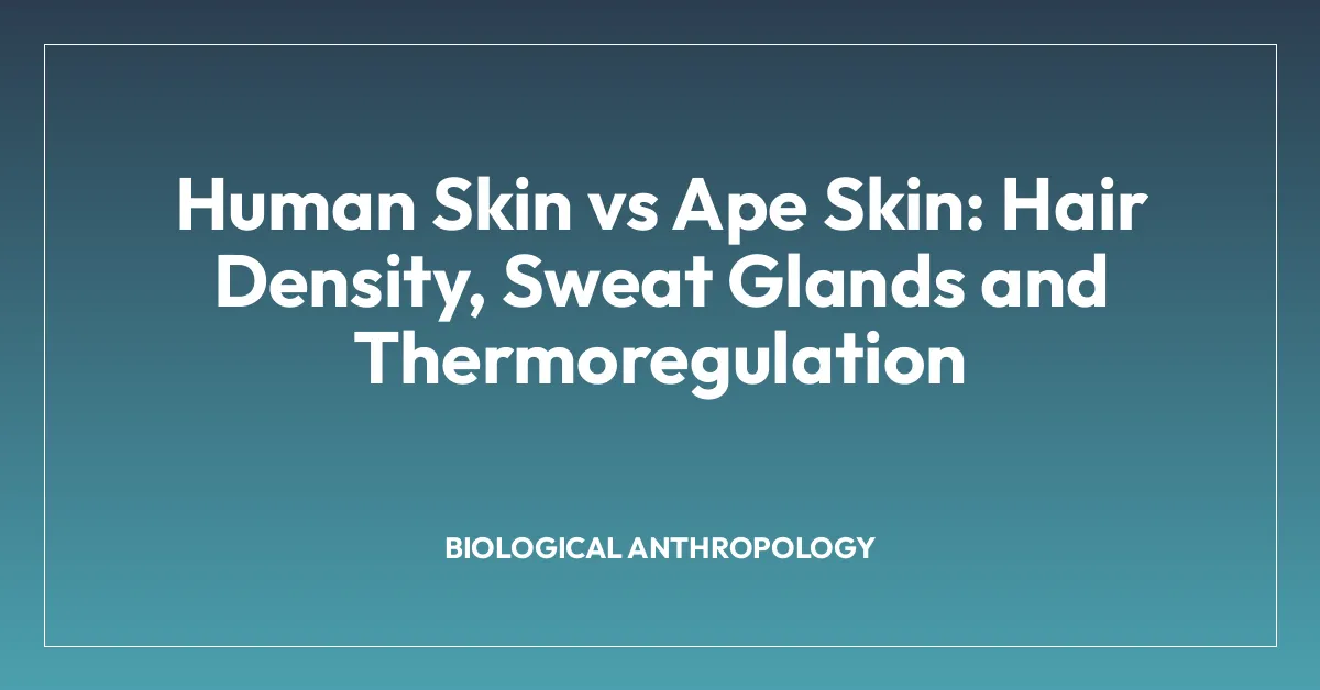 Human Skin vs Ape Skin: Hair Density, Sweat Glands and Thermoregulation