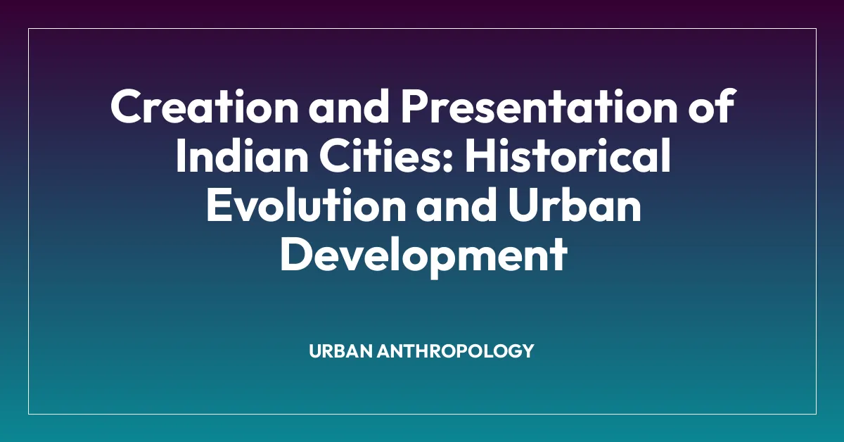 Creation and Presentation of Indian Cities: Historical Evolution and Urban Development