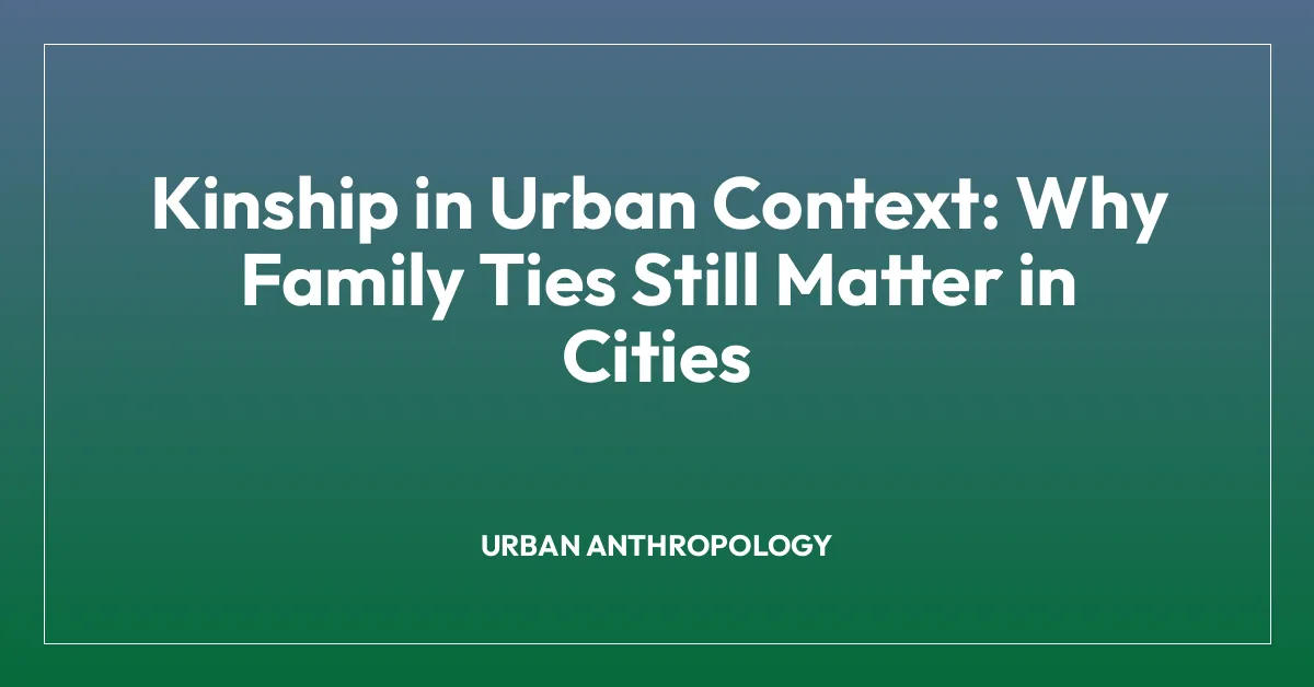 Kinship in Urban Context: Why Family Ties Still Matter in Cities