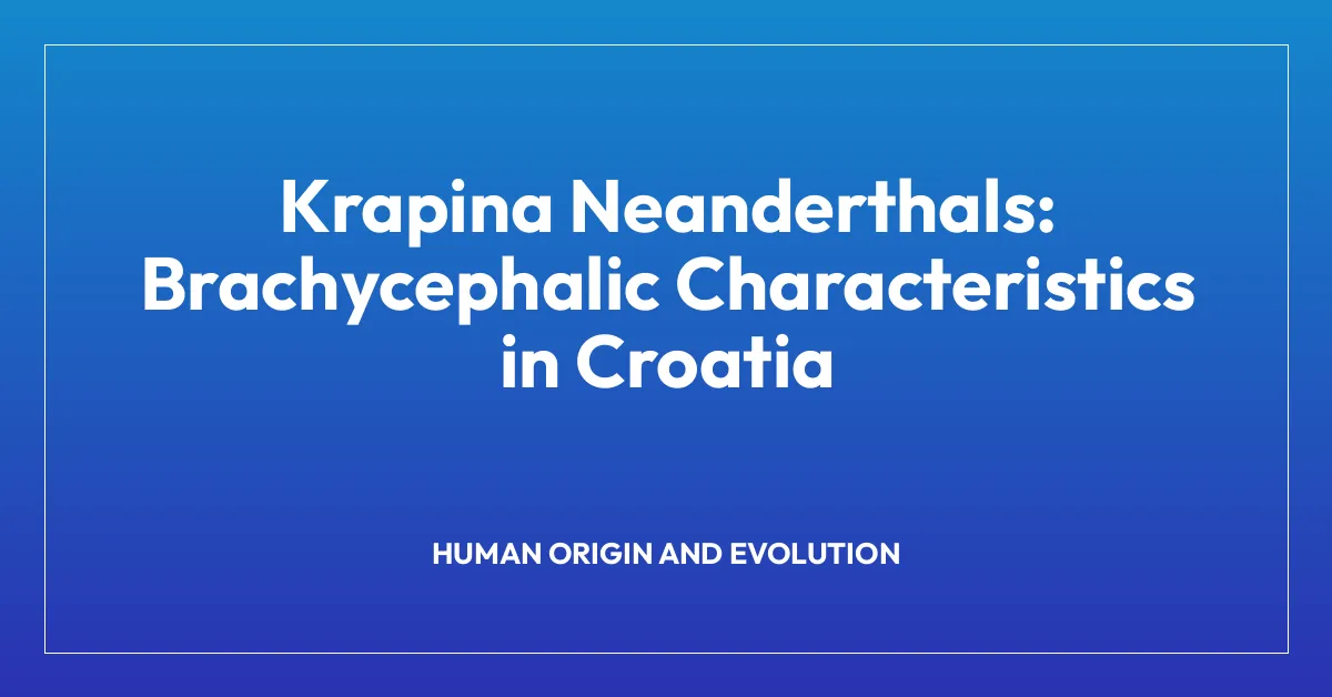 Krapina Neanderthals: Brachycephalic Characteristics in Croatia