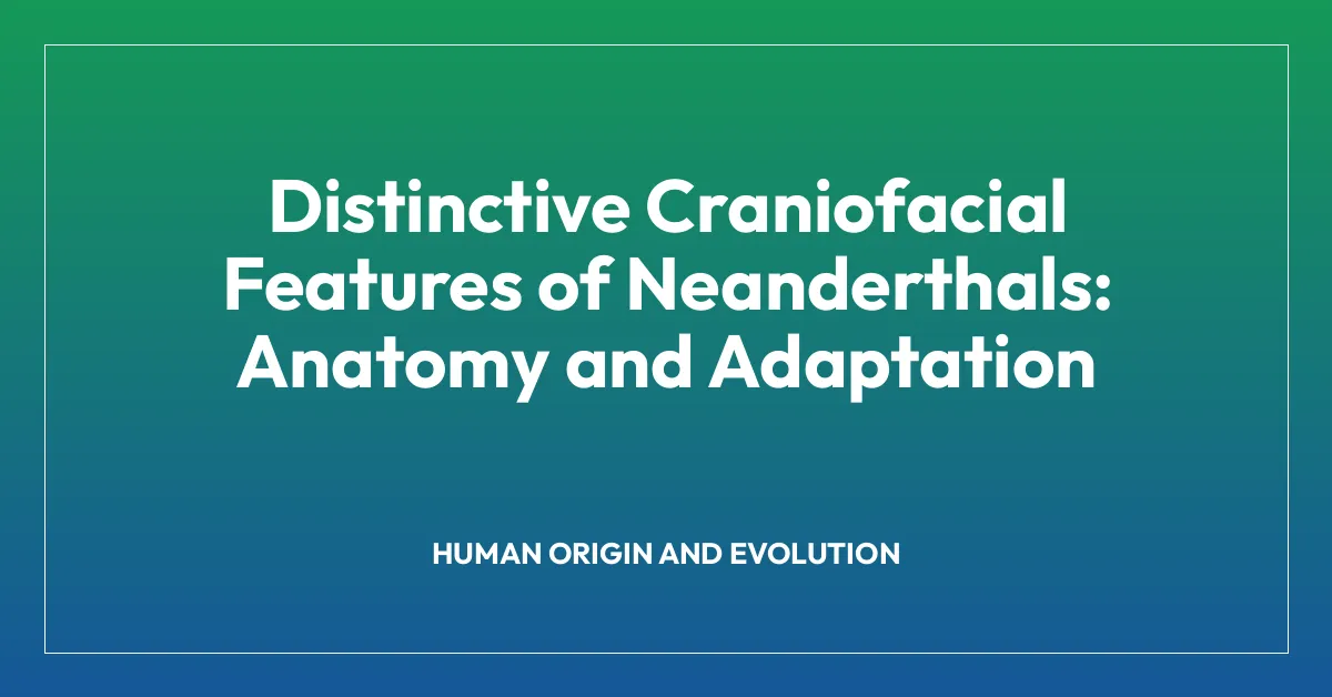 Distinctive Craniofacial Features of Neanderthals: Anatomy and Adaptation