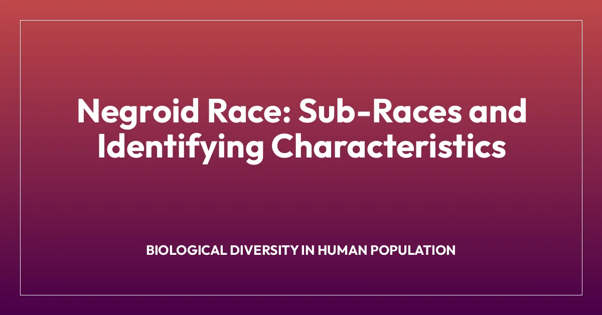 Negroid Race: Sub-Races and Identifying Characteristics