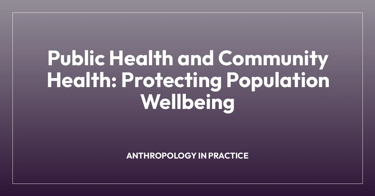 Public Health and Community Health: Protecting Population Wellbeing