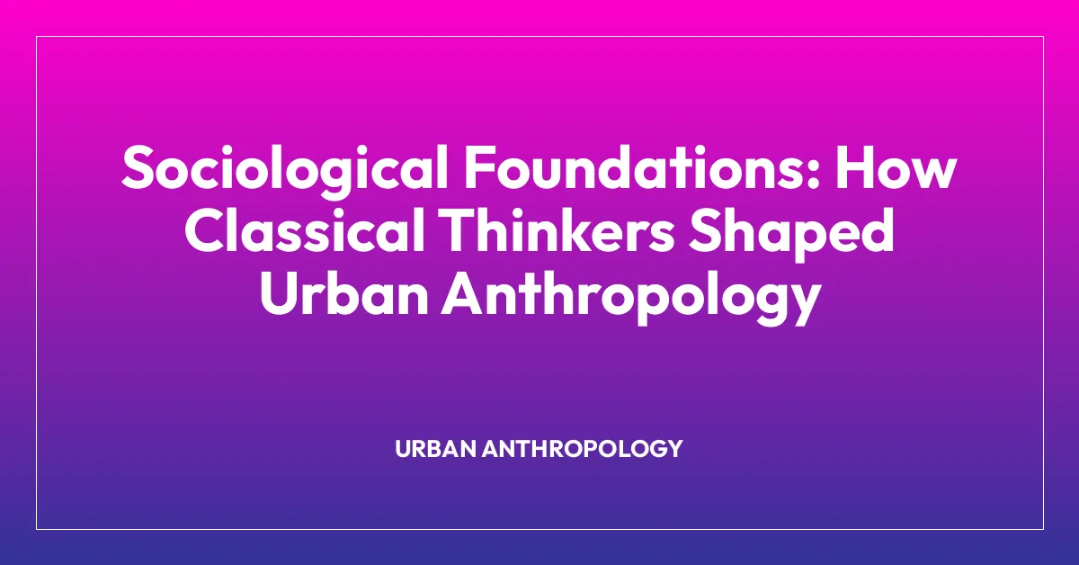 Sociological Foundations: How Classical Thinkers Shaped Urban Anthropology