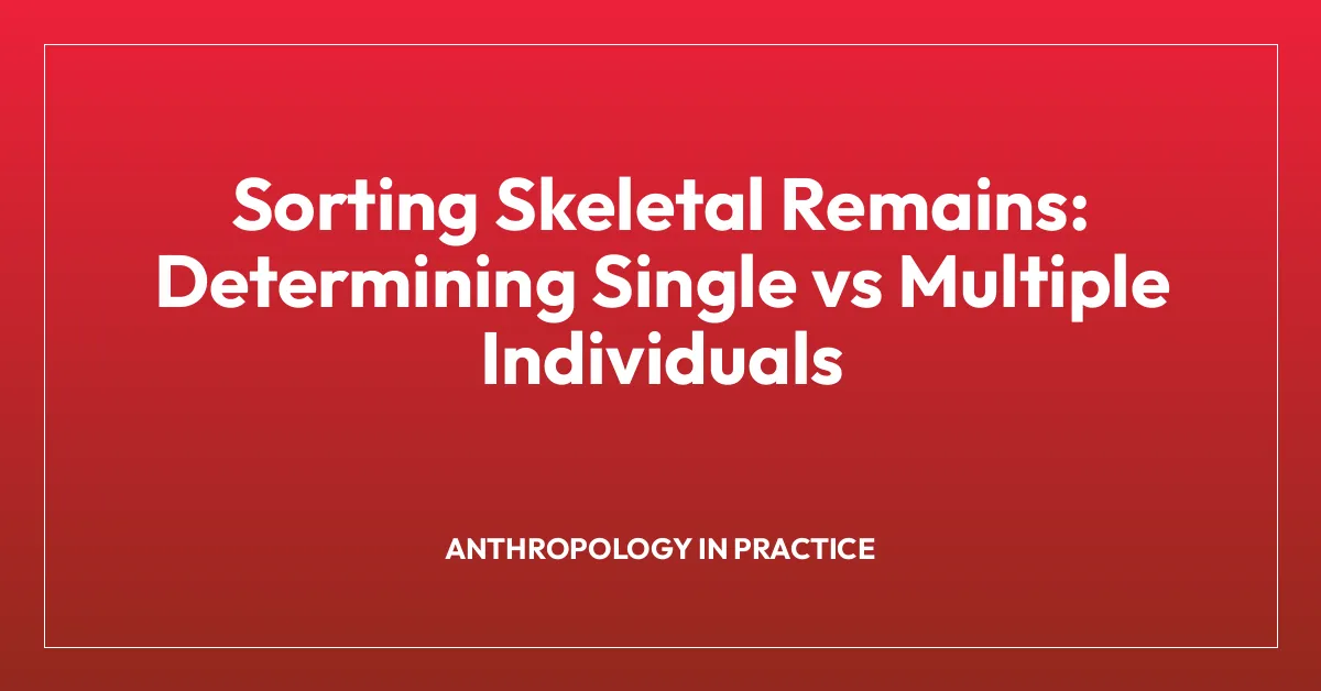 Sorting Skeletal Remains: Determining Single vs Multiple Individuals