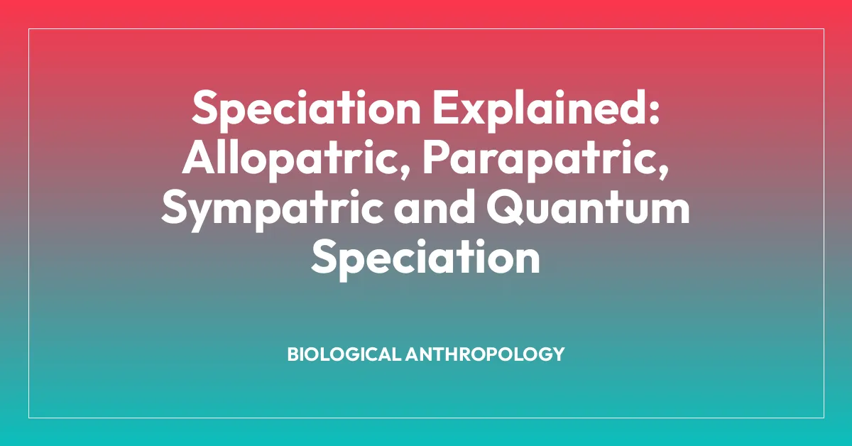 Speciation Explained: Allopatric, Parapatric, Sympatric and Quantum Speciation