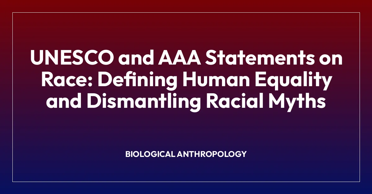 UNESCO and AAA Statements on Race: Defining Human Equality and Dismantling Racial Myths