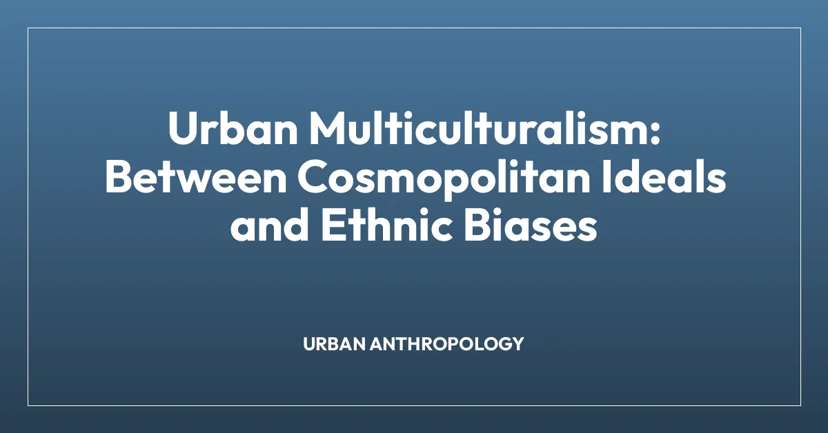 Urban Multiculturalism: Between Cosmopolitan Ideals and Ethnic Biases