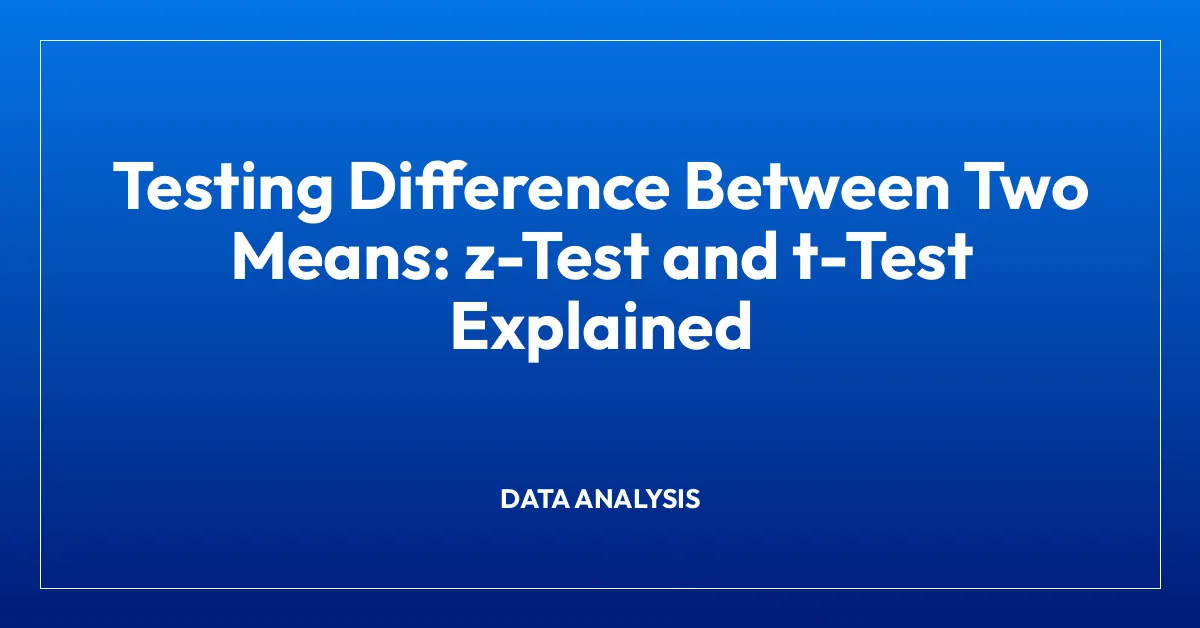 Testing Difference Between Two Means: z-Test and t-Test Explained